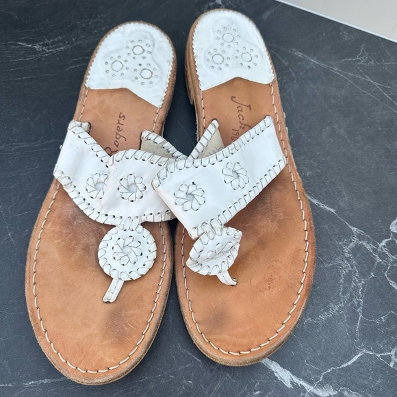Jack Rogers white leather sandals size 9 - Picture 1 of 3